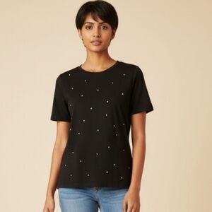 Avenue Women's Knit Top Black with Rhinestones Size 18/20